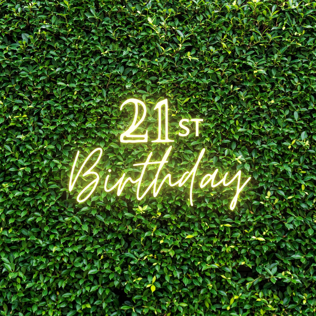 21st Birthday Neon Sign | 21st Birthday Sign | Switch Neon