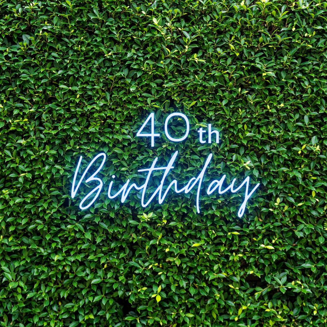 40th Birthday Neon Sign | 40th Birthday Decorations | Switch Neon