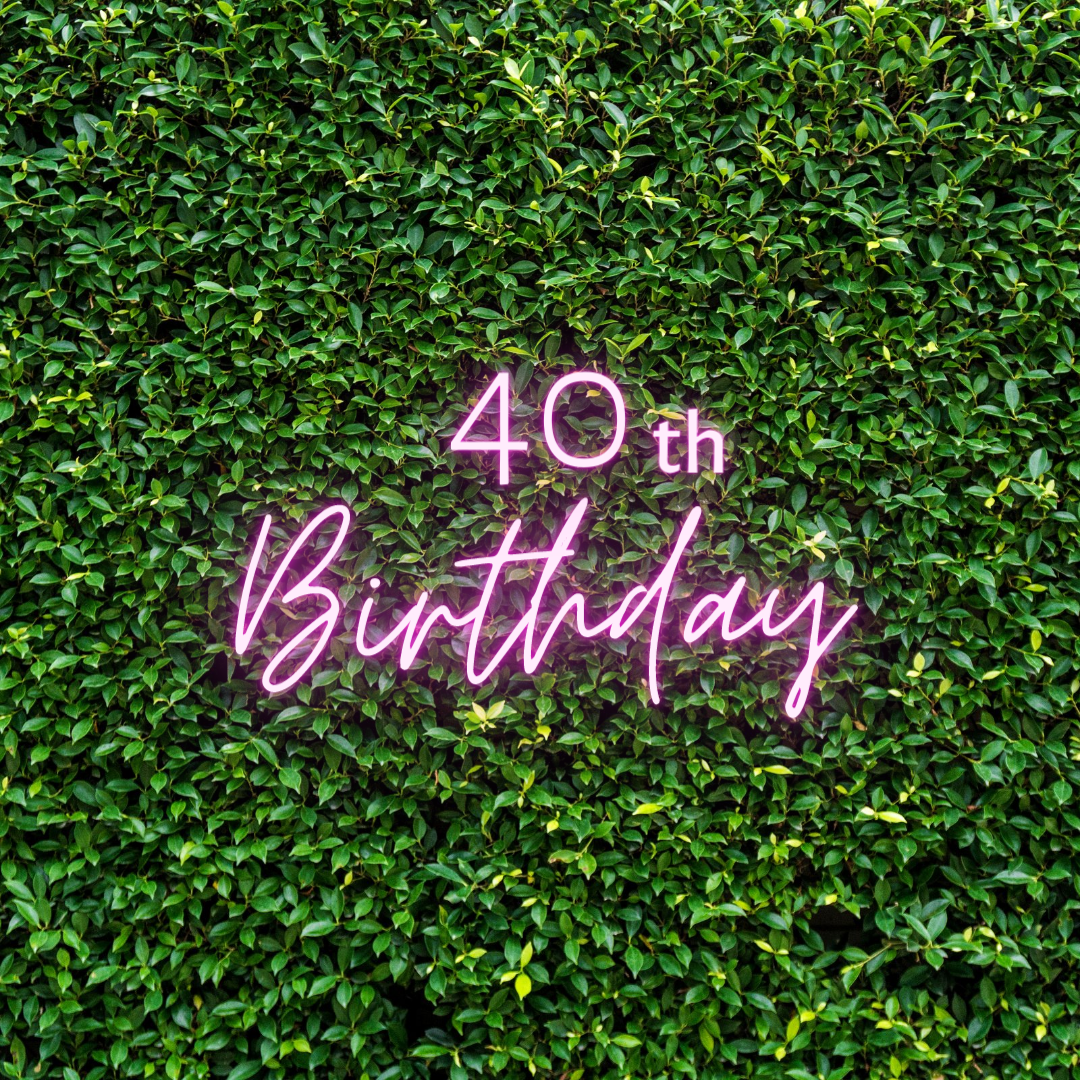 40th Birthday Neon Sign | 40th Birthday Decorations | Switch Neon