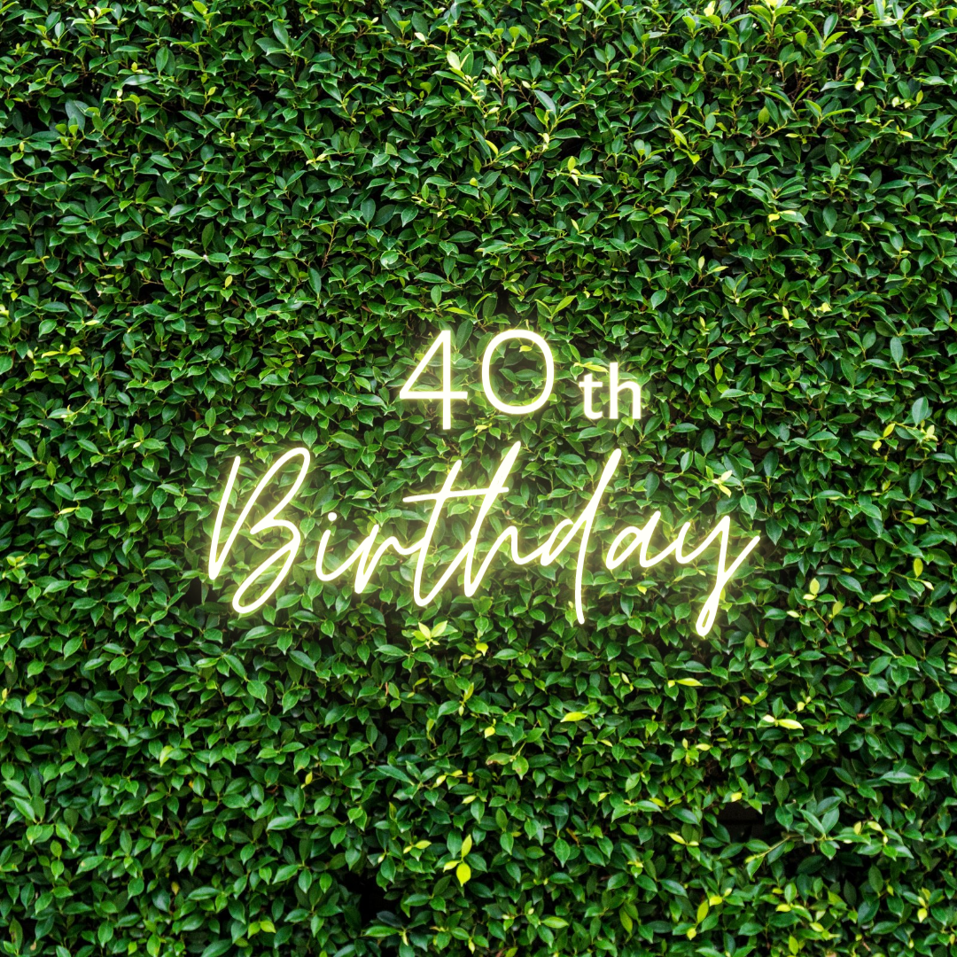 40th Birthday Neon Sign | 40th Birthday Decorations | Switch Neon