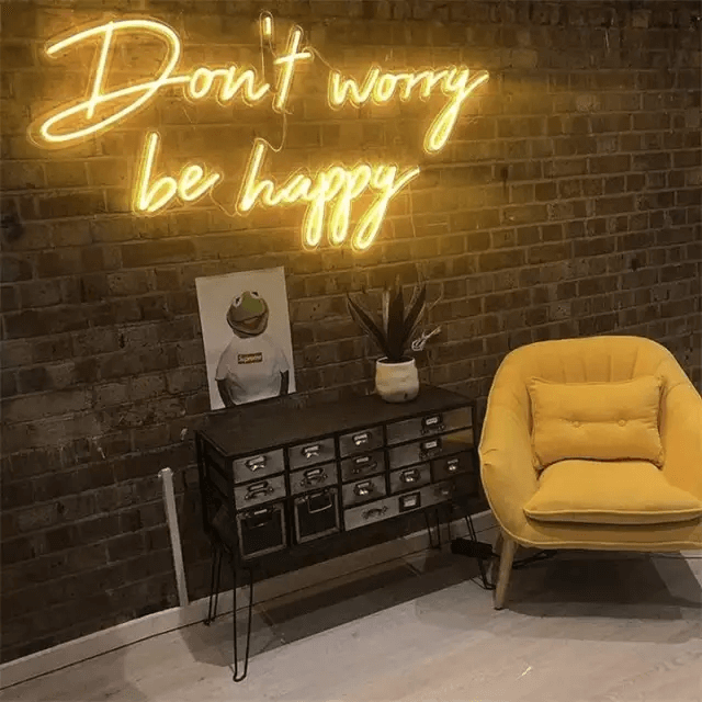 Don't Worry Be Happy Neon Sign | LED Neon Sign | Switch Neon