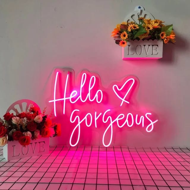 Hello Gorgeous Neon Sign | Hello Gorgeous LED Light | Switch Neon